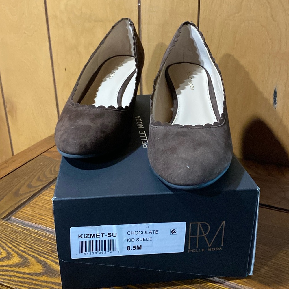 Pelle moda brown suede wedges